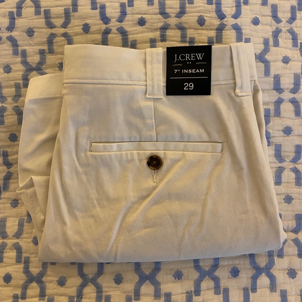 J. Crew 7” Inseam White Shorts 29 Waist